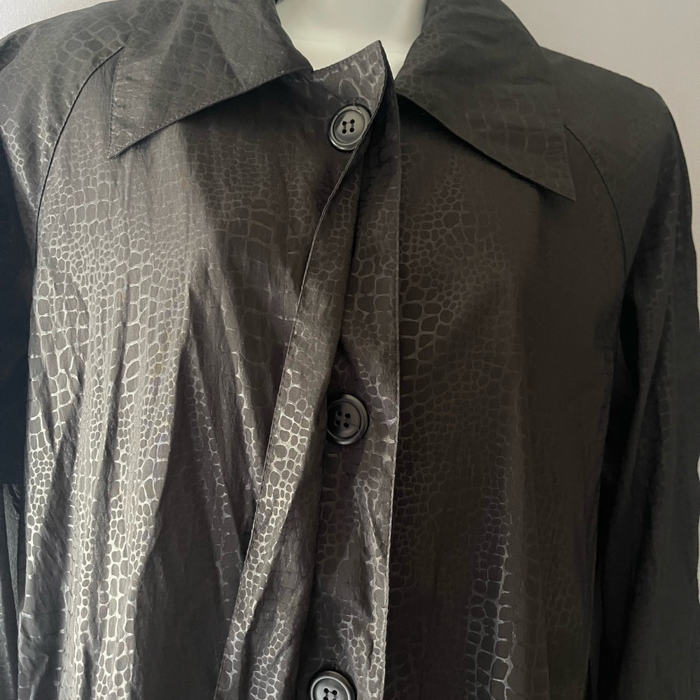 Mycra Pac Black raincoat LONG Women's reptil print M/L